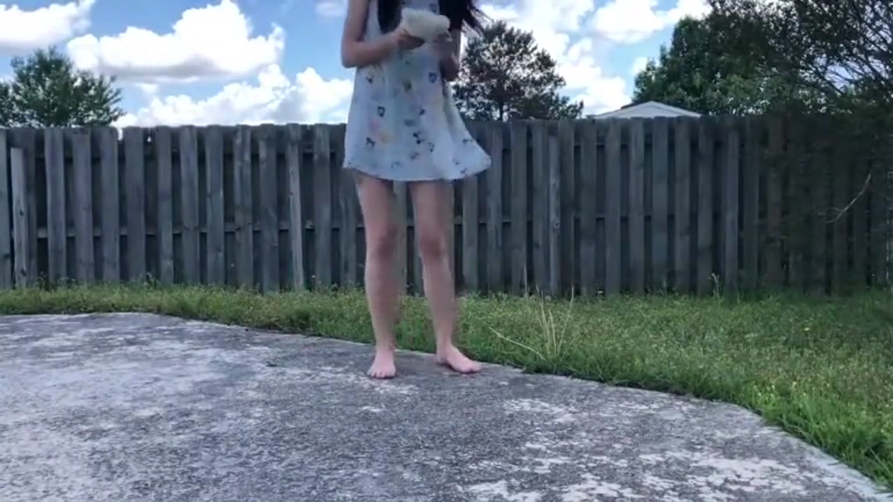 Cute and sexy teen with glasses peed 01