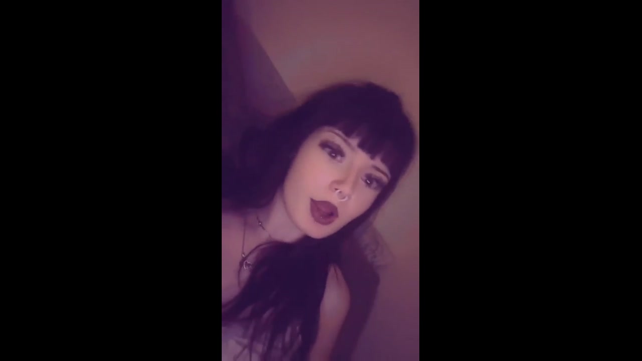 Stupid emo slut milling her tits for her horny internet daddy 01
