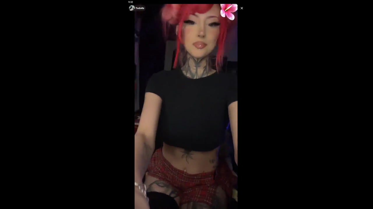 Tiktok live tatted goth freak talk underboob upskirt txd0llz 02