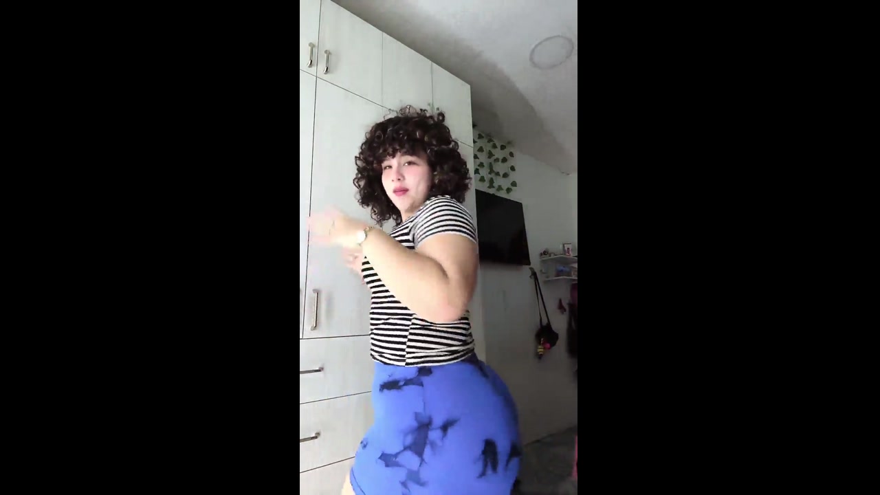 Tattoed latina with curly red hair twerks fat ass 06